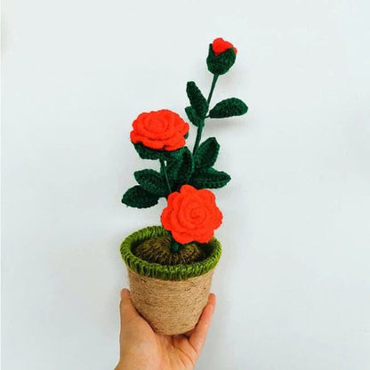 Hand-knitted Crochet Flower Pot