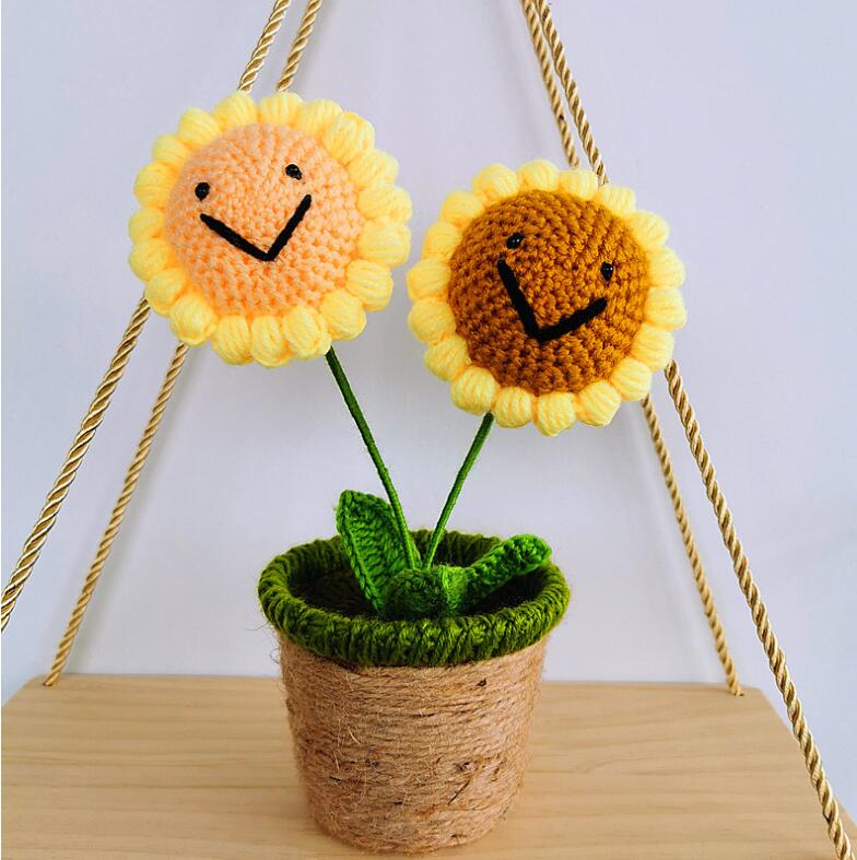 Hand-knitted Crochet Flower Pot