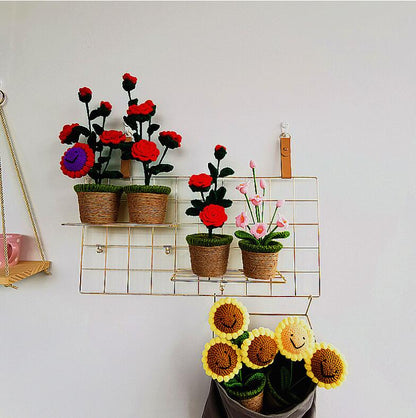 Hand-knitted Crochet Flower Pot