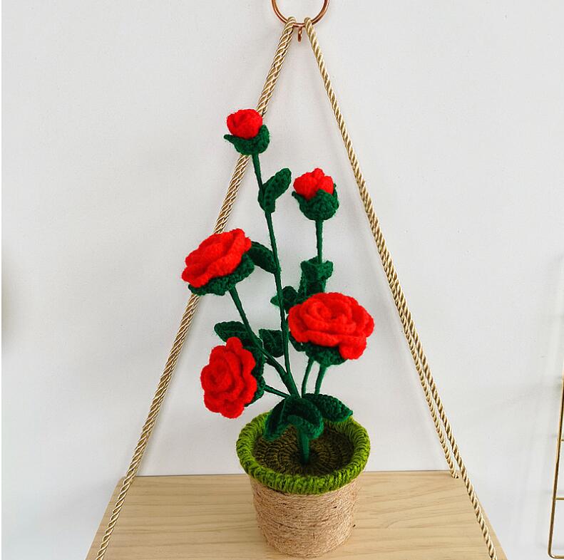 Hand-knitted Crochet Flower Pot