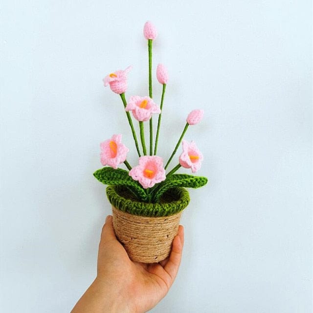 Hand-knitted Crochet Flower Pot