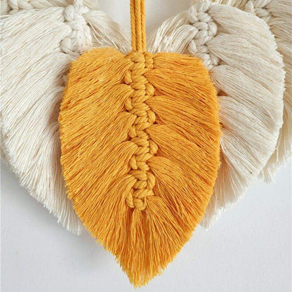 Hand-knitted Fringe Leaf Macrame