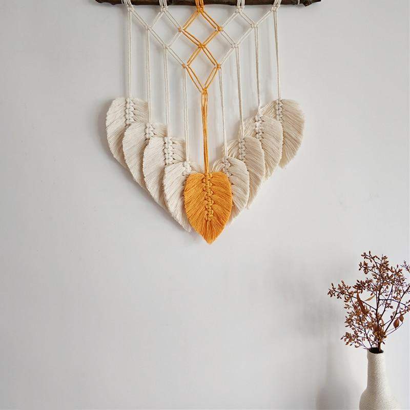 Hand-knitted Fringe Leaf Macrame