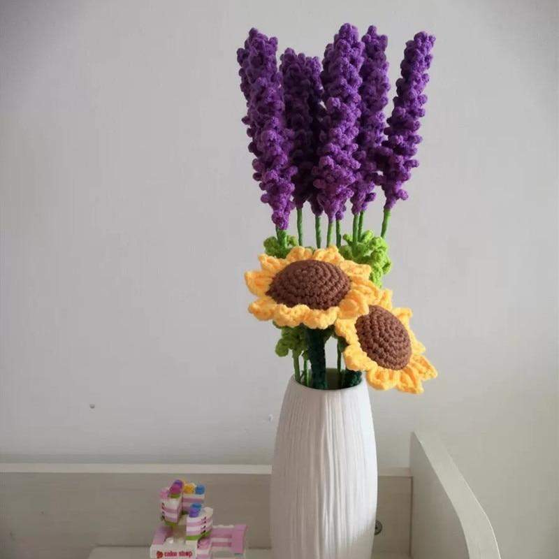 Hand-knitted Lavender Flowers