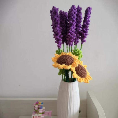 Hand-knitted Lavender Flowers