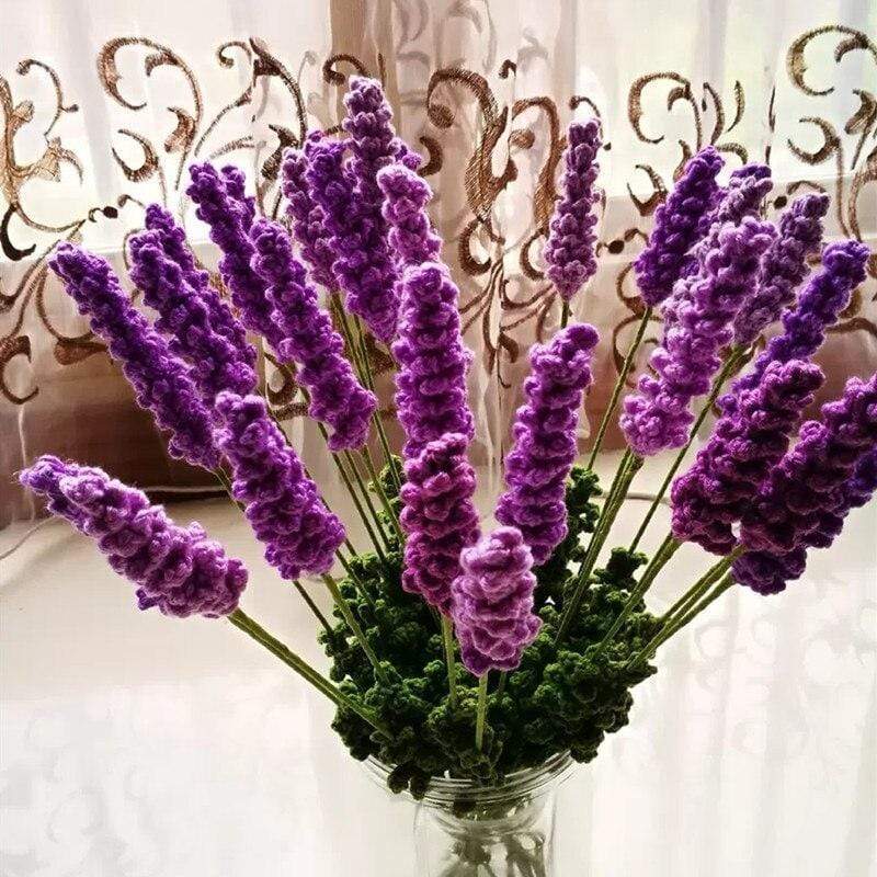 Hand-knitted Lavender Flowers