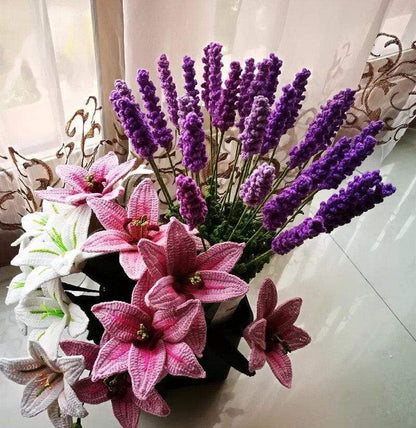 Hand-knitted Lavender Flowers