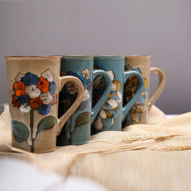 Hand-painted Floral Ceramic Cup Mugs & Teacups