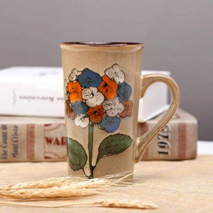 Hand-painted Floral Ceramic Cup Mugs & Teacups