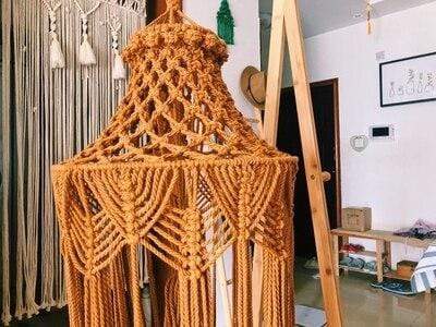 Hand-woven Macrame Lampshade