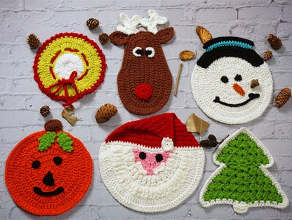 Handmade Crochet Christmas Coasters