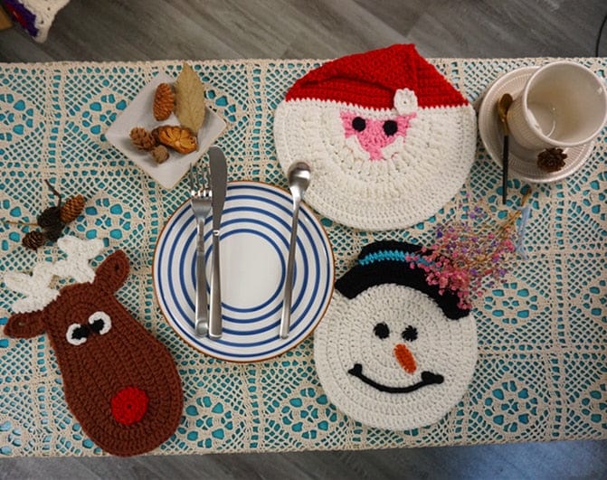 Handmade Crochet Christmas Coasters