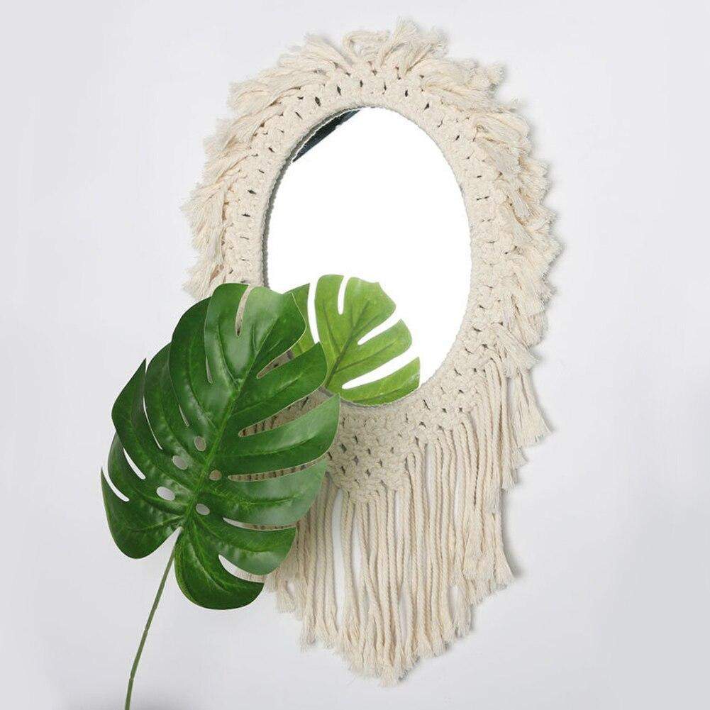 Handmade Oval Macrame Wall Mirror