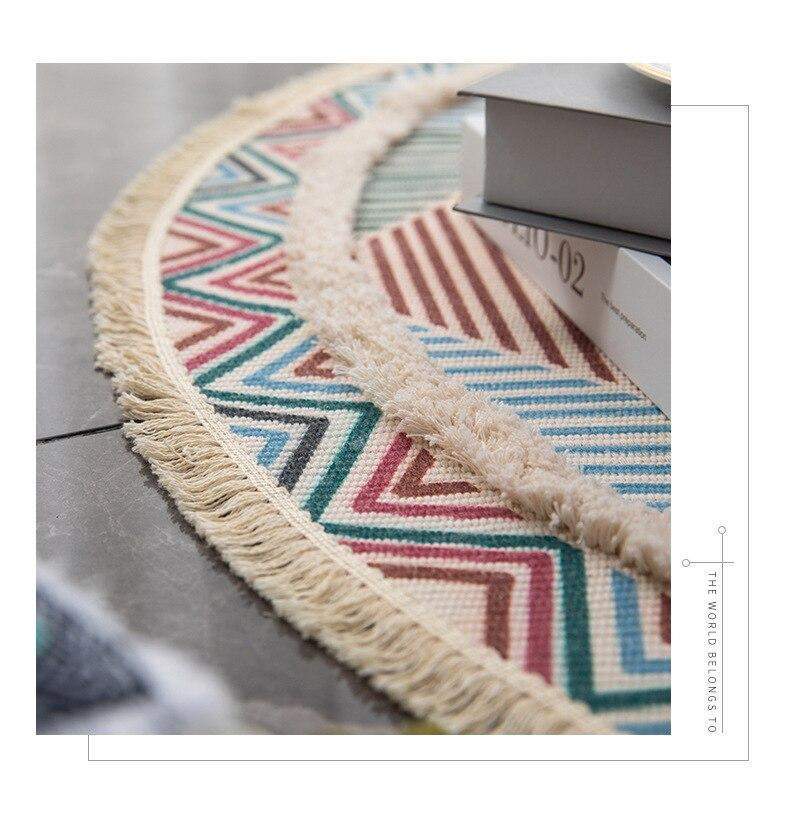 Handmade Tufted Tasseled Floor Mat