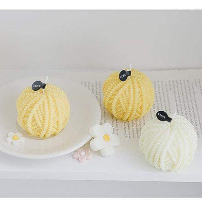 Handmade Wool Ball Candles