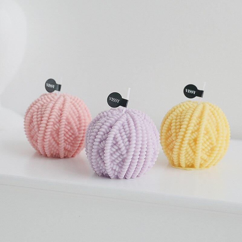 Handmade Wool Ball Candles