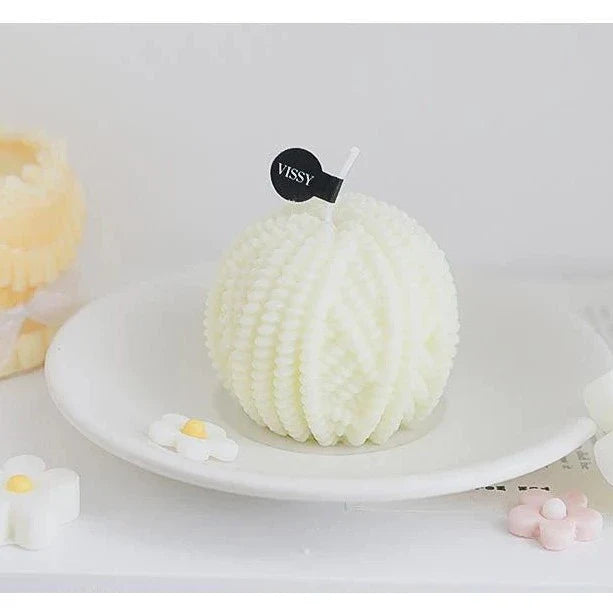 Handmade Wool Ball Candles