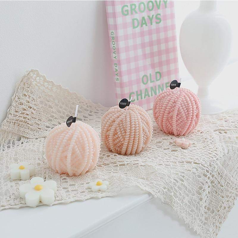 Handmade Wool Ball Candles