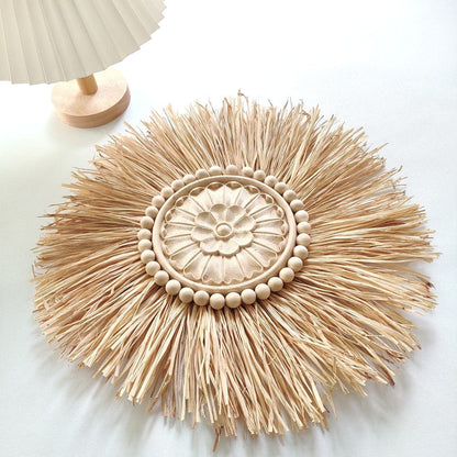 Handmade Woven Straw Wall Accent