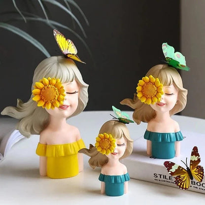 Happy Sunflower Girl Ornament