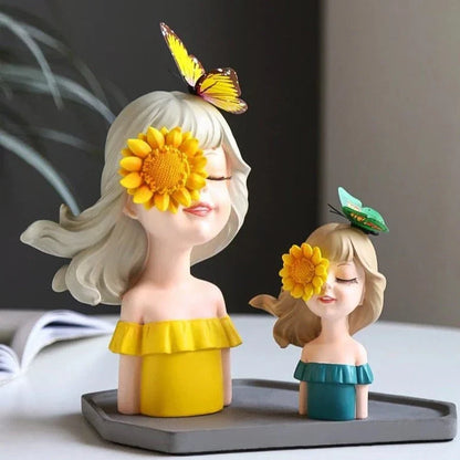 Happy Sunflower Girl Ornament