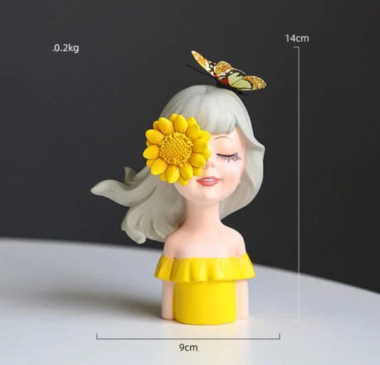 Happy Sunflower Girl Ornament