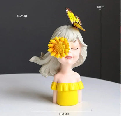 Happy Sunflower Girl Ornament