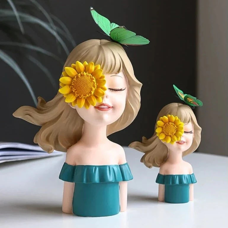 Happy Sunflower Girl Ornament