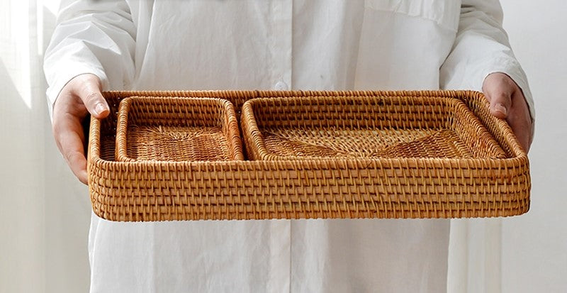 Handwoven Rattan Serving Tray