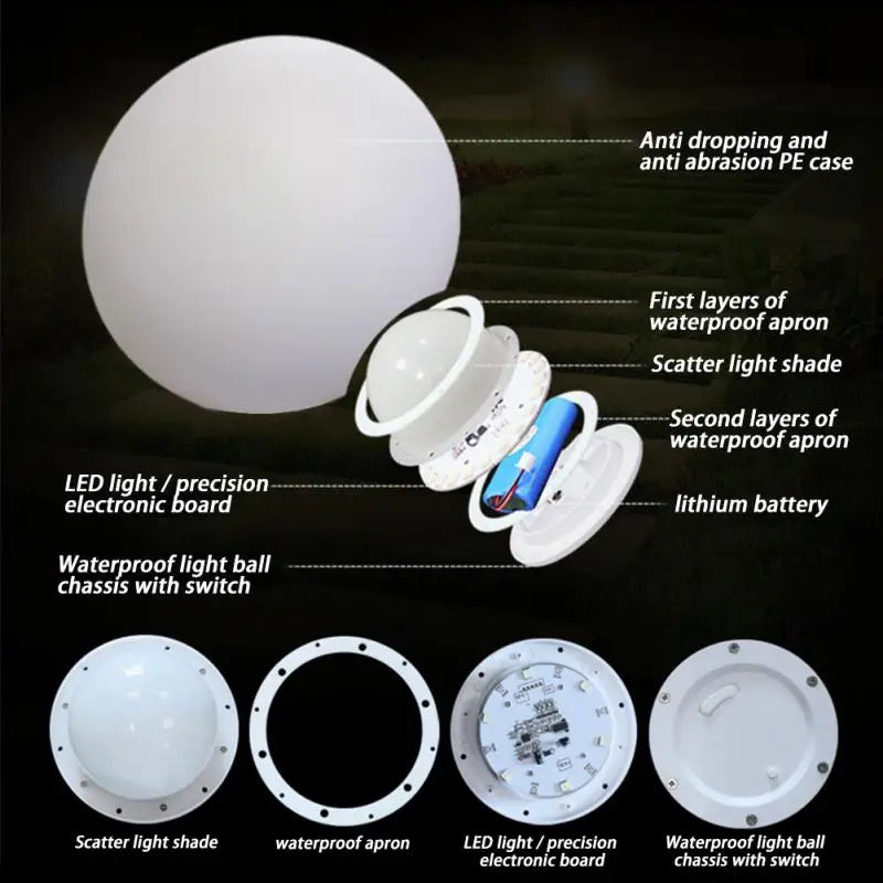 Boule lumineuse LED d'extérieur