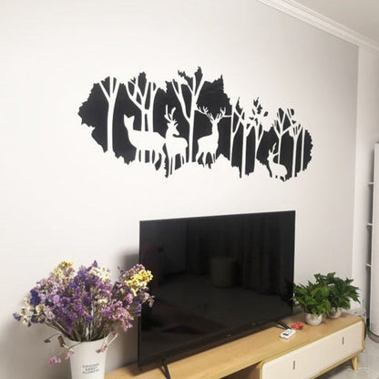 Deer Forest Acrylic Mirror Wall Sticker