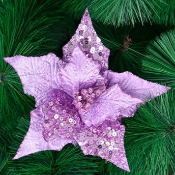 5 Stücke Lila Blumen Weihnachtsbaum Girlande