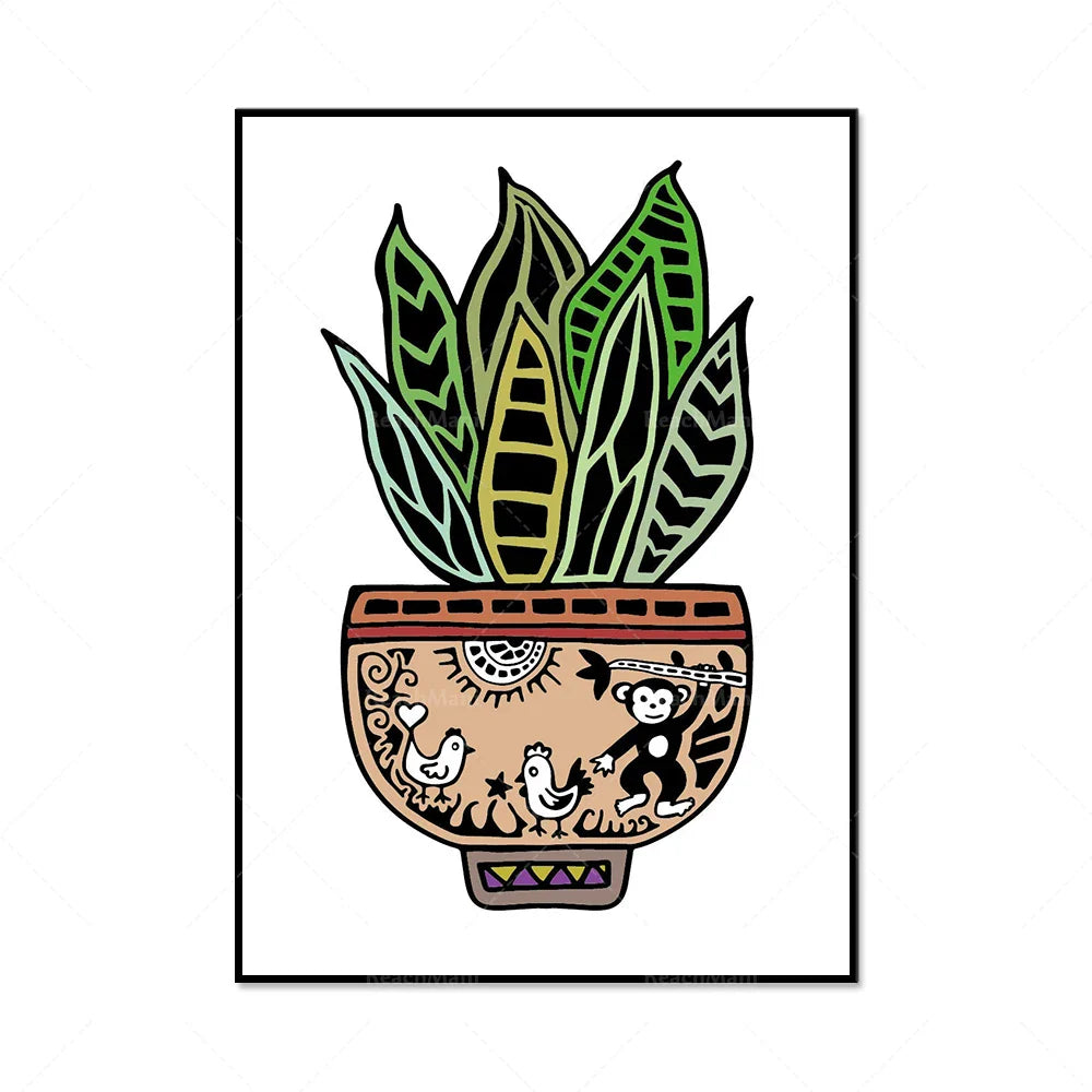 Boho Botanical Elegance Canvas Wall Art