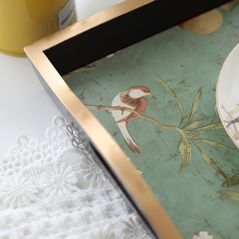 Retro Flower And Bird Tray