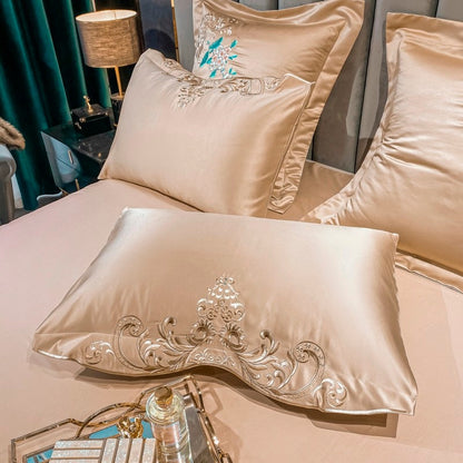 Domitia Desert Sand Embroidery Egyptian Cotton Bedding Set