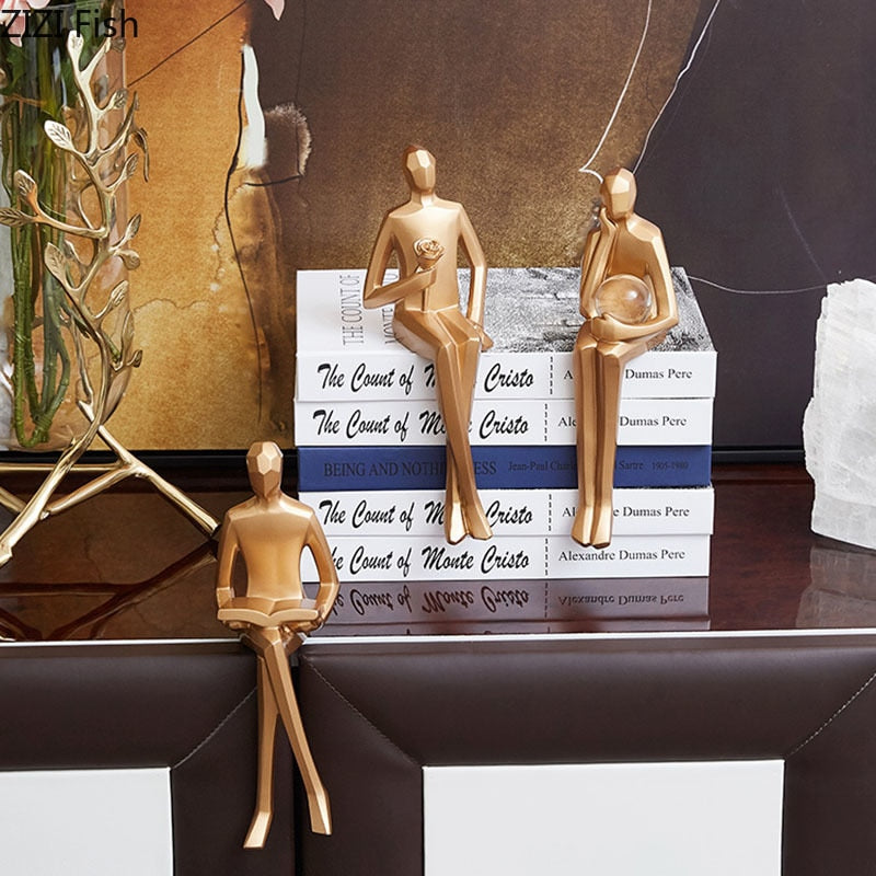 Abstract Bookshelf Decorative Figurines