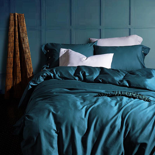 Klazida Deep Ocean Ultra Silky Soft Egyptian Cotton Bedding Set Bedding Bedding set Color_Blue Cotton Cover Duvet Egyptian King size bedding Klazida Luxury Material_Egyptian Cotton Premium Queen size bedding set Silky Size_King Size_Queen Soft Thread Count_600TC Ultra