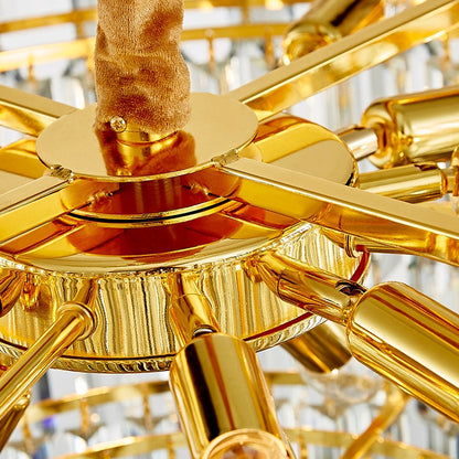 Luis Rounded Three-Tier Crystal Cut Edge Chandelier