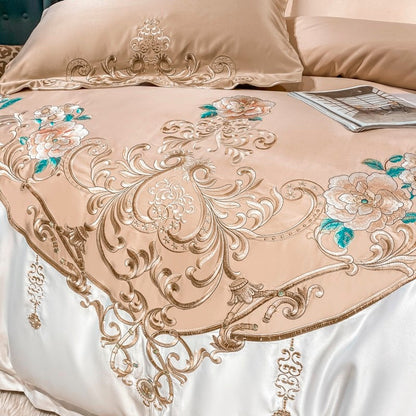 Domitia Desert Sand Embroidery Egyptian Cotton Bedding Set