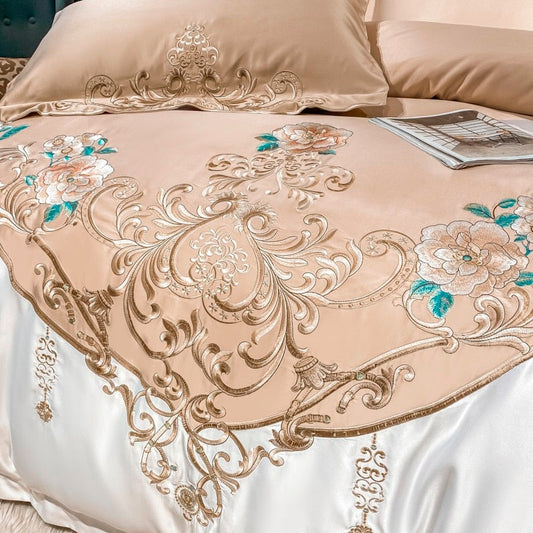 Domitia Desert Sand Embroidery Egyptian Cotton Bedding Set