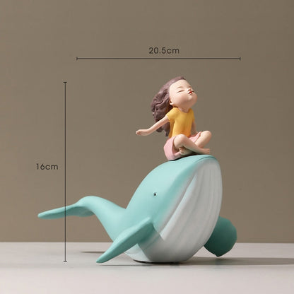 Whale Girl Figurine