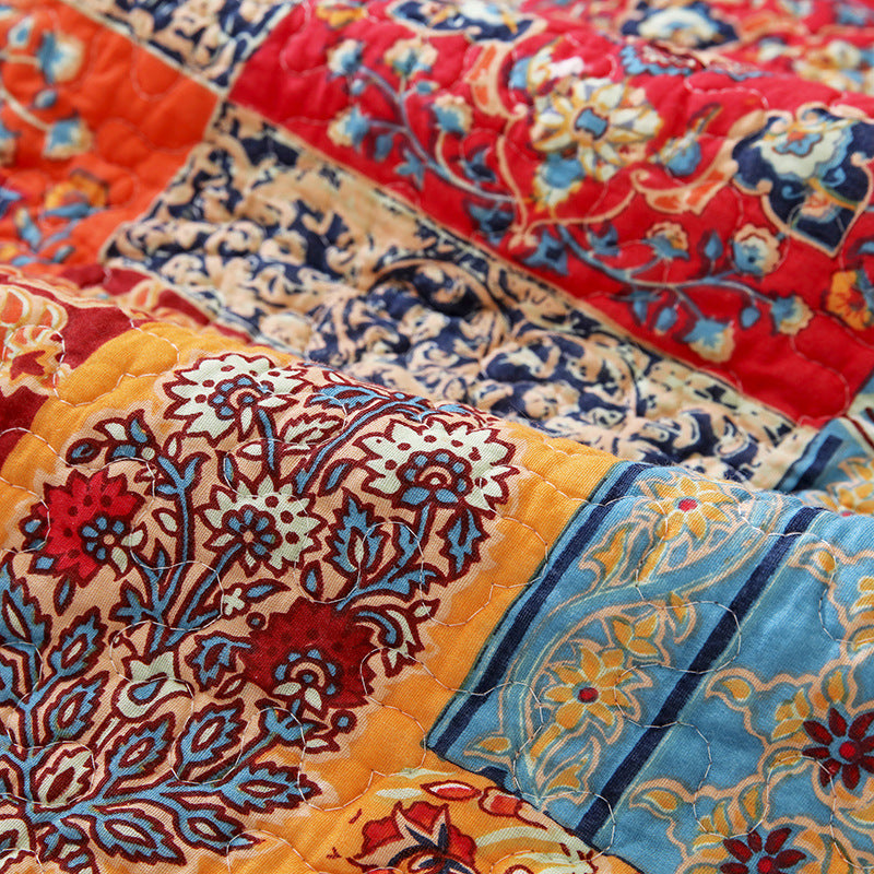 Red Bohemian Quilt Set