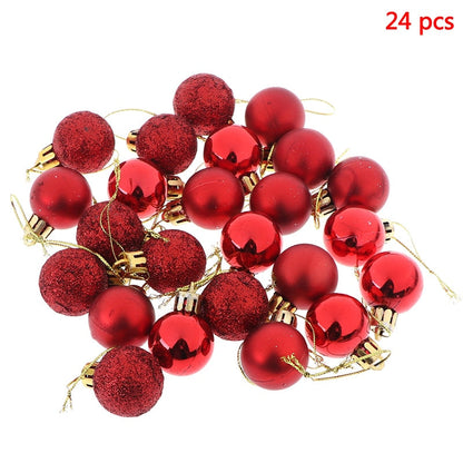 3 Texturas 24pcs Bolas de Árvore de Natal