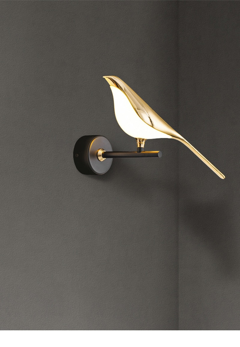 Gold Birds Wall Sconce Light