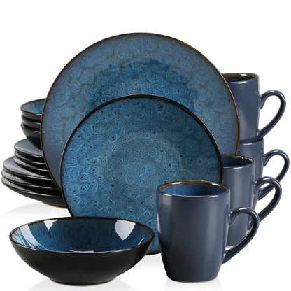 BUBBLE Blue Stoneware Tableware Set