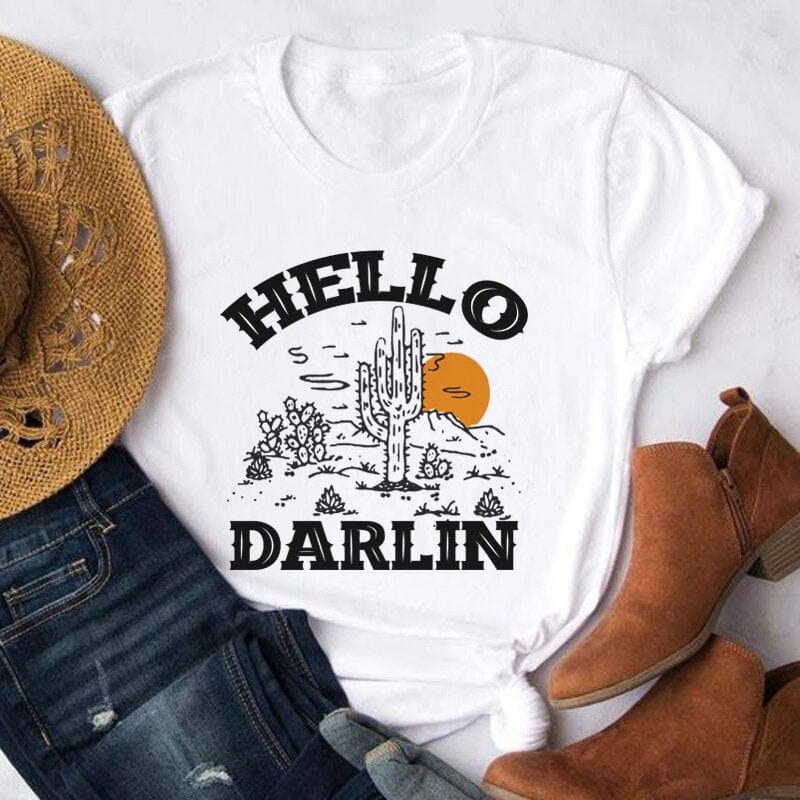 Hello Darlin Western Desert Graphic Tees