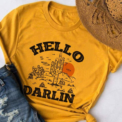 Hello Darlin Western Desert Graphic Tees