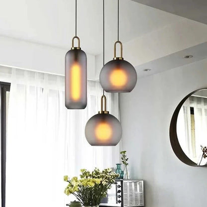 Lampe à suspension de plafond en verre sphère givrée