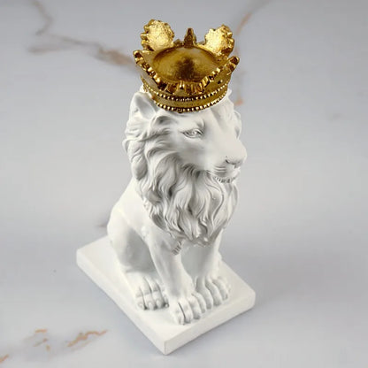 Golden Crown Lion King Statue