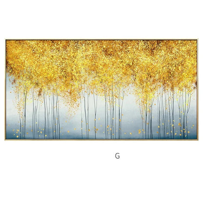 Golden Coins Tree Wall Canvas Art